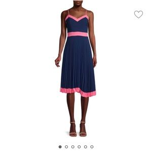 MILLY Jill Pleated Framed Dobby Georgette Dress Size 2 - NWT